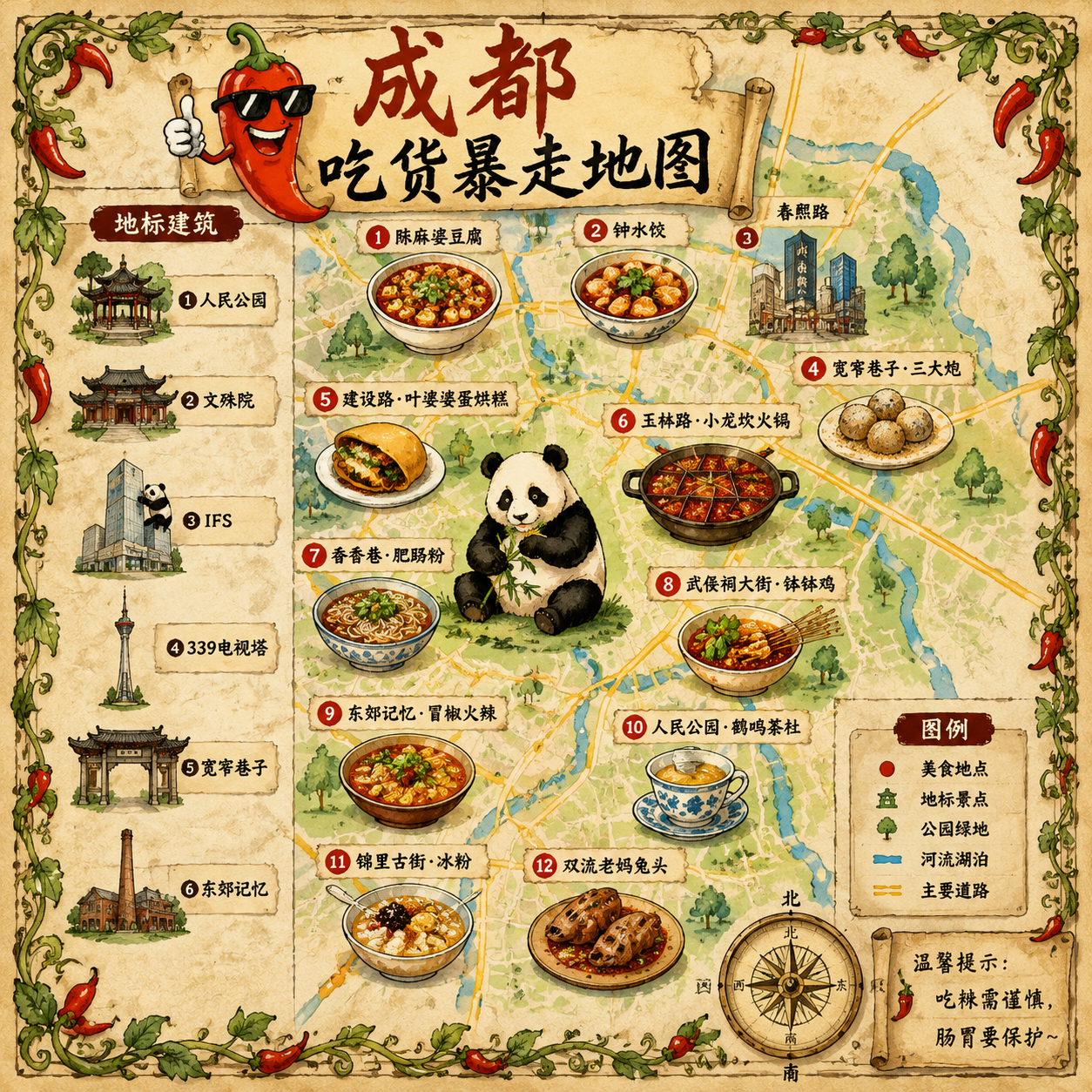 手绘城市美食地图